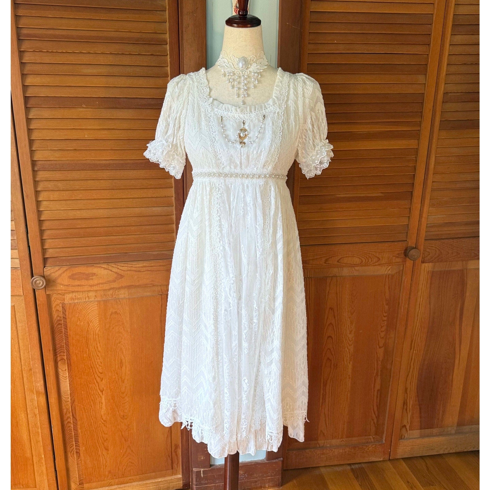 J-fashion Himekaji Kawaii Dollcore Lolita EGL White Lace Princess Dress S-M