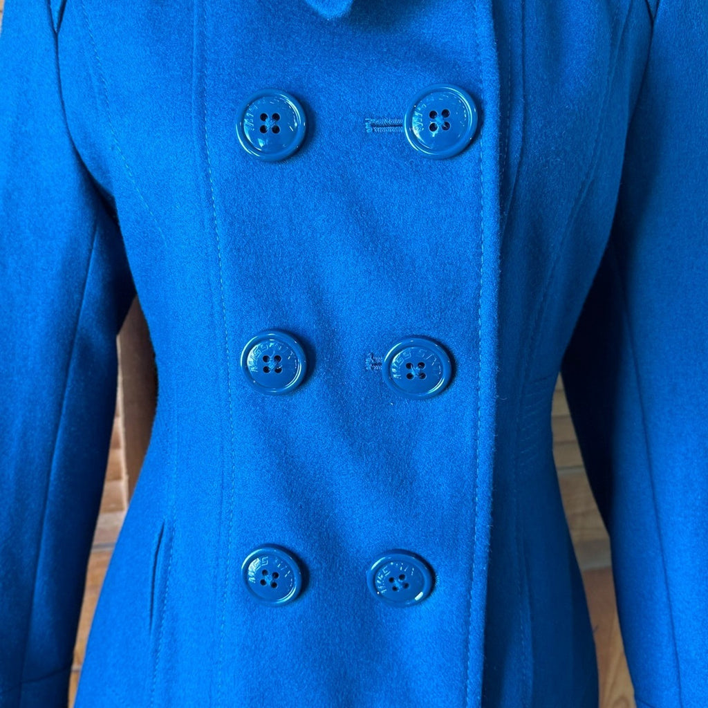 Miss Sixty J-fashion Dollcore Gyaru Himekaji Teal Wool Blend Pea Coat Jacket S