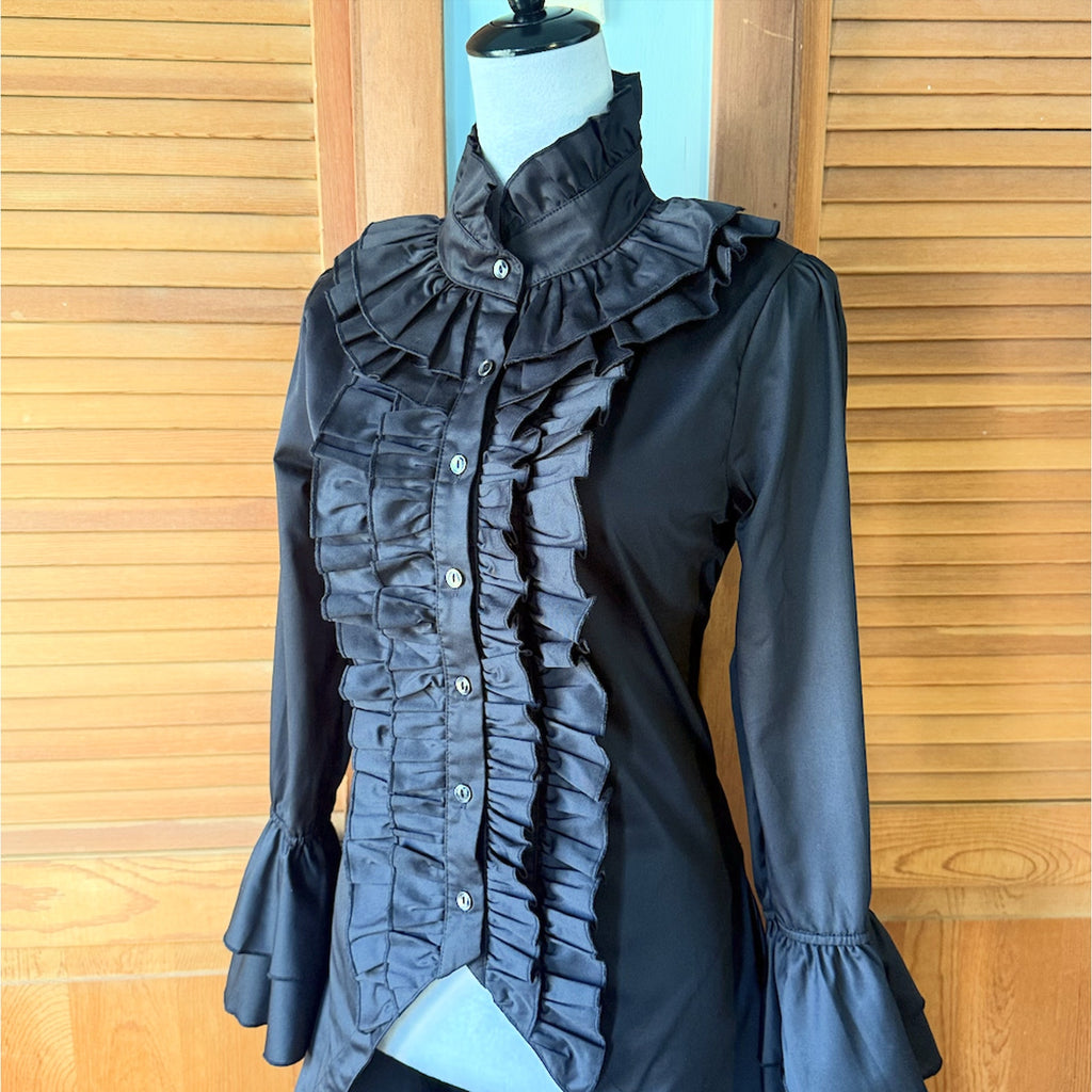 ACDC Rag Gothic Lolita EGL Victorian Vampire Aristocrat Black Jacket Shirt OS