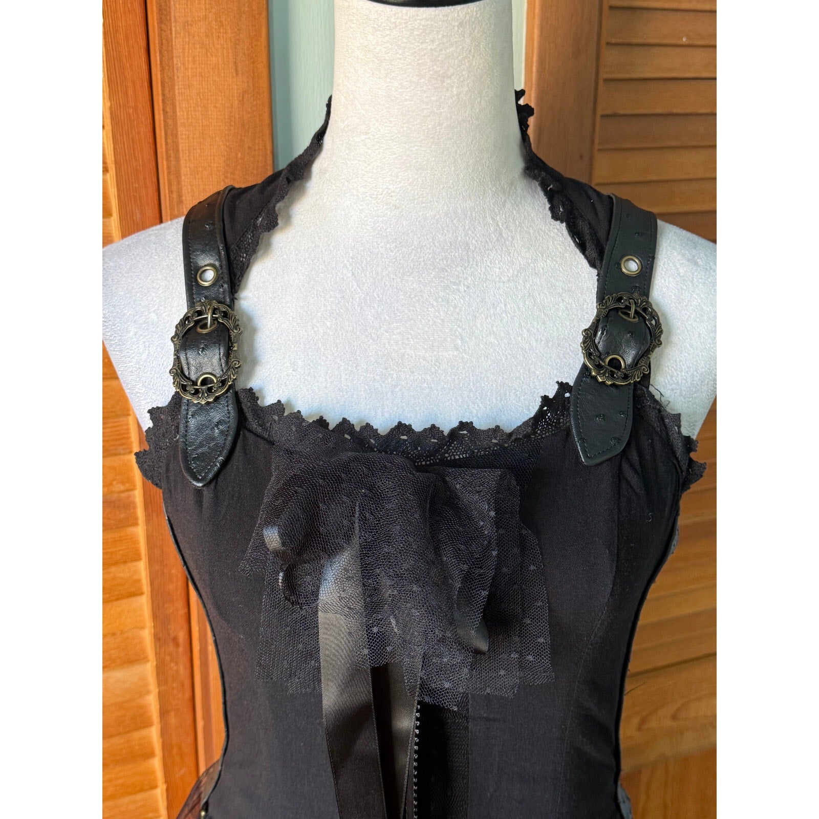 Vintage Lip Service Gothic Victorian Dark Fairycore Woodland Dress XS