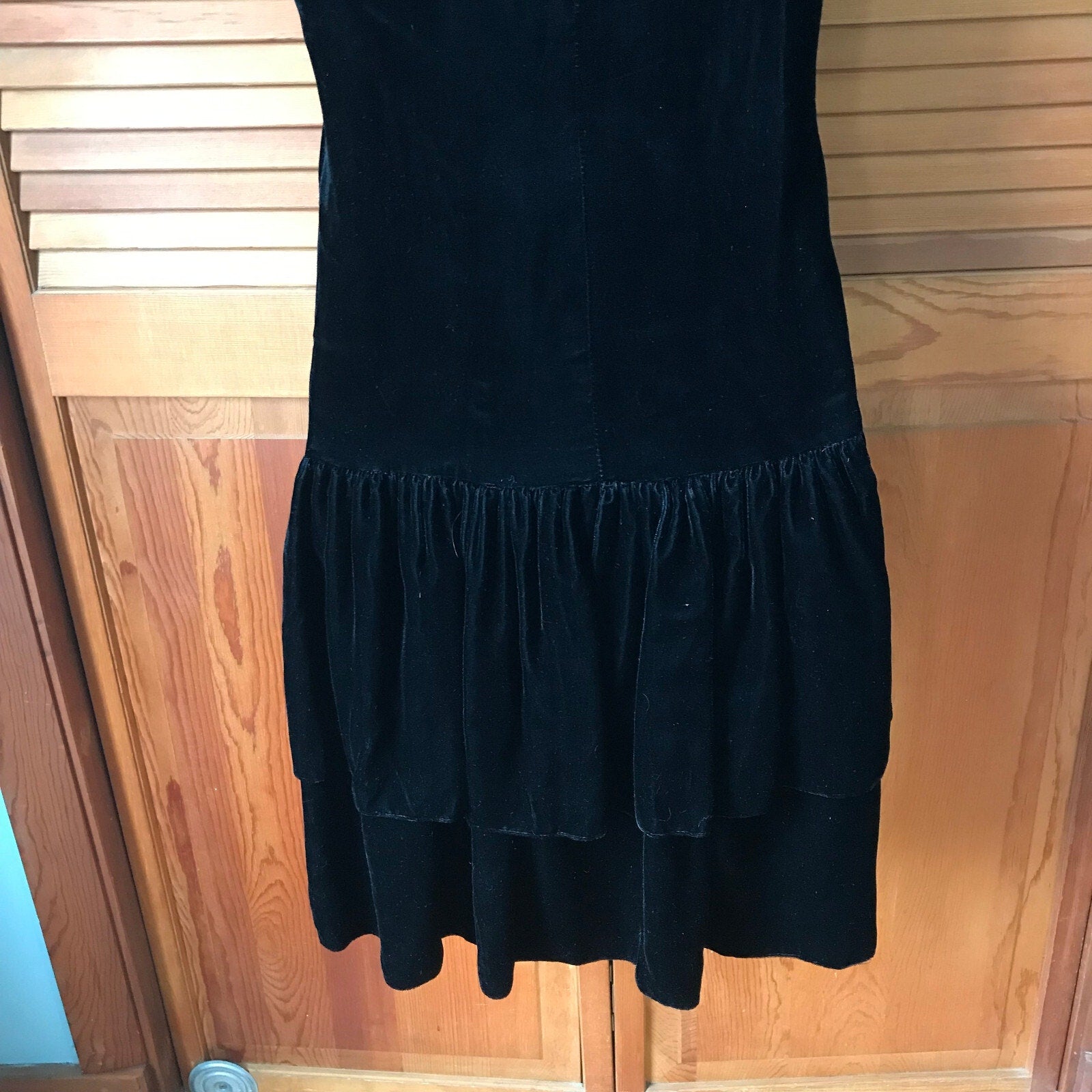Vintage Gothic Lolita EGL Beetle Mania Black Velvet Lace & Bow Dress XS