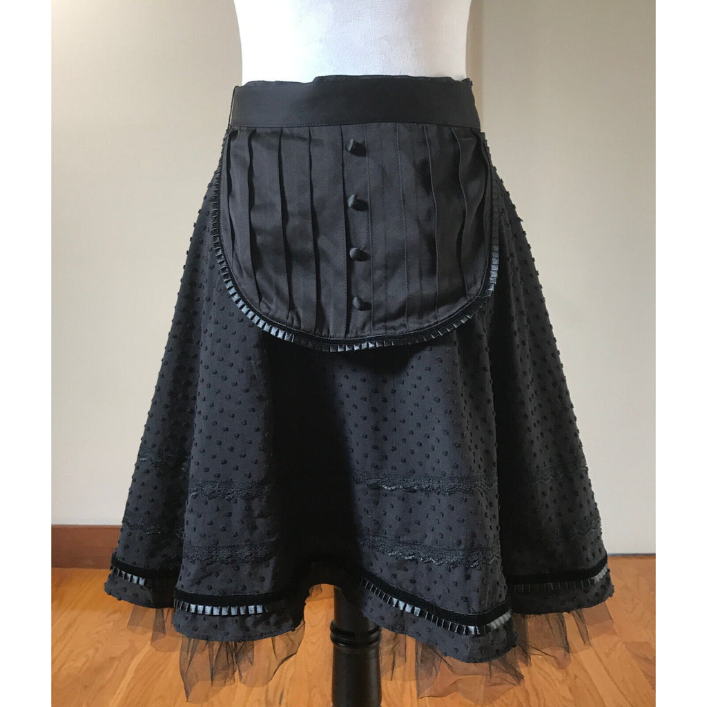 Lip Service Vintage Devil Dolls Goth Victorian Retro Maid Black Apron Skirt