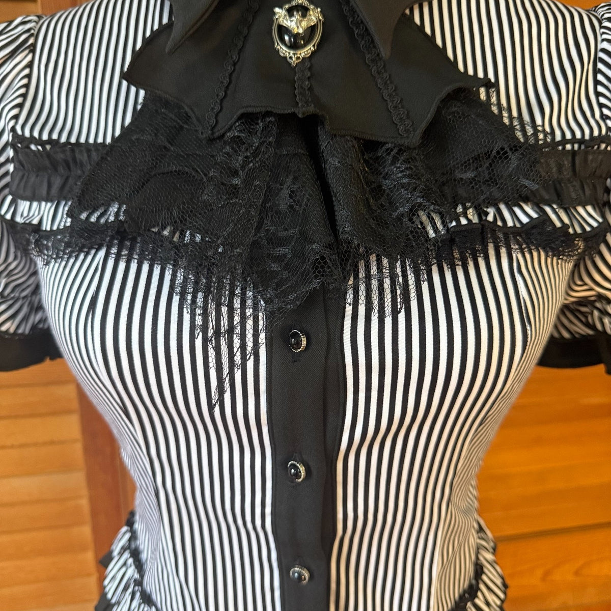 Dark In Love Gothic Lolita Victorian EGL Vkei Steampunk Jabot Shirt Blouse
