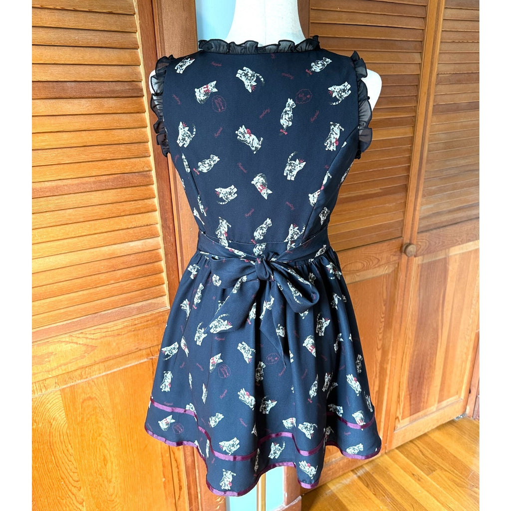 Ank Rouge J-fashion Kawaii Jirai Gyaru Himekaji Black Gray Cat Princess Dress M