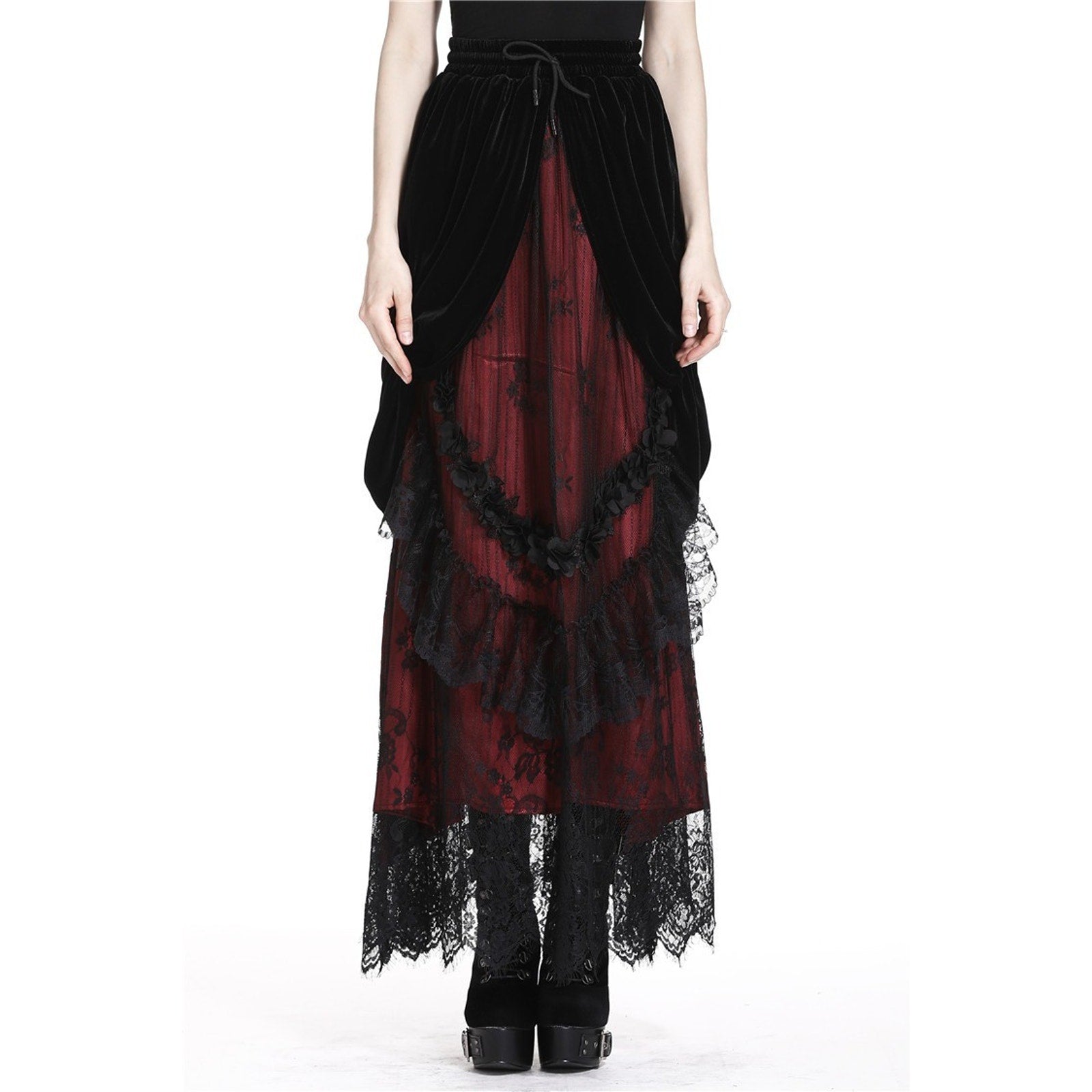Dark in Love Gothic Victorian Vampire Vkei Dark Fairycore Long Skirt XS-XL