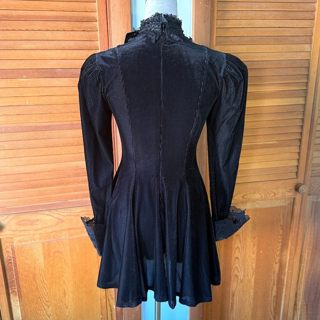 Dark In Love Gothic Victorian Lolita The Netherworld Black Velveteen Dress