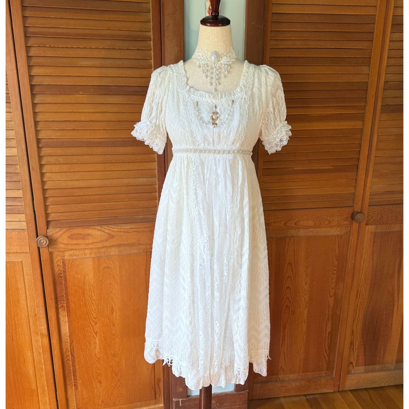 J-fashion Himekaji Kawaii Dollcore Lolita EGL White Lace Princess Dress S-M