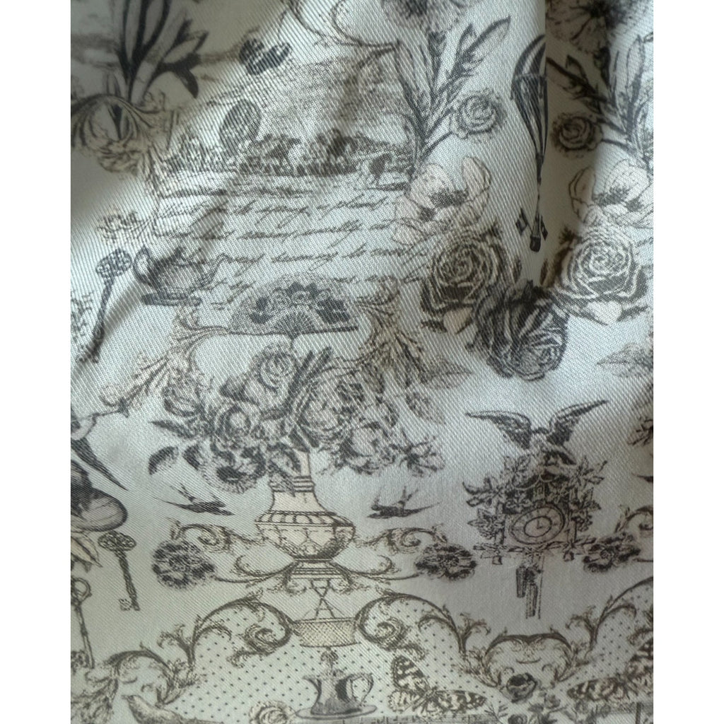 Axes Femme EGL J-fashion Kawaii Gyaru Victorian Print Steampunk Gray Dress M