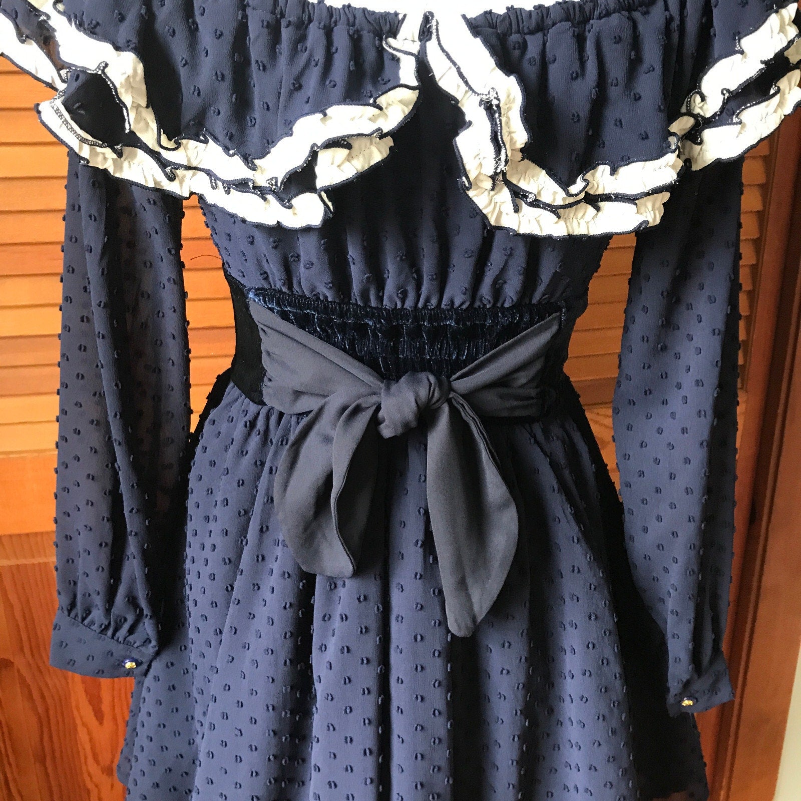 Liz Lisa Style Blue & White Lolita Kawaii Ruffle & Bows Dress w/ Choker S