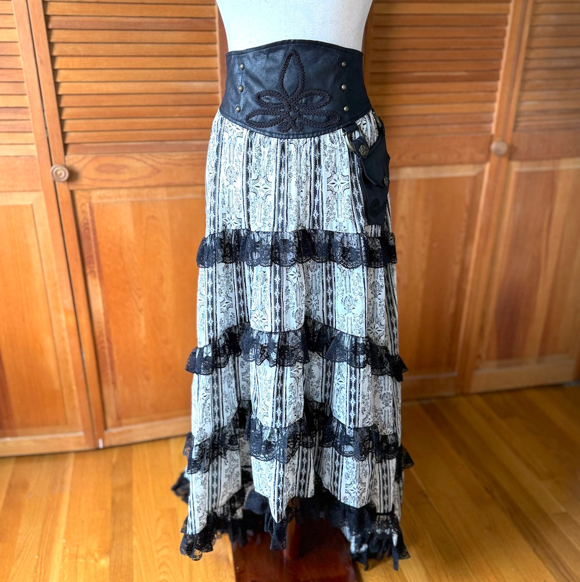 Vintage Lip Service Winchester Emporium Gothic Steampunk Victorian High Waist Skirt
