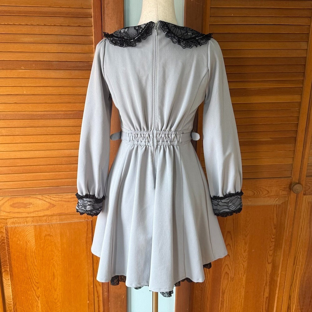 Liz Lisa J-fashion Harajuku Gyaru Jirai Kei Dollcore Gray Black Lace Dress S
