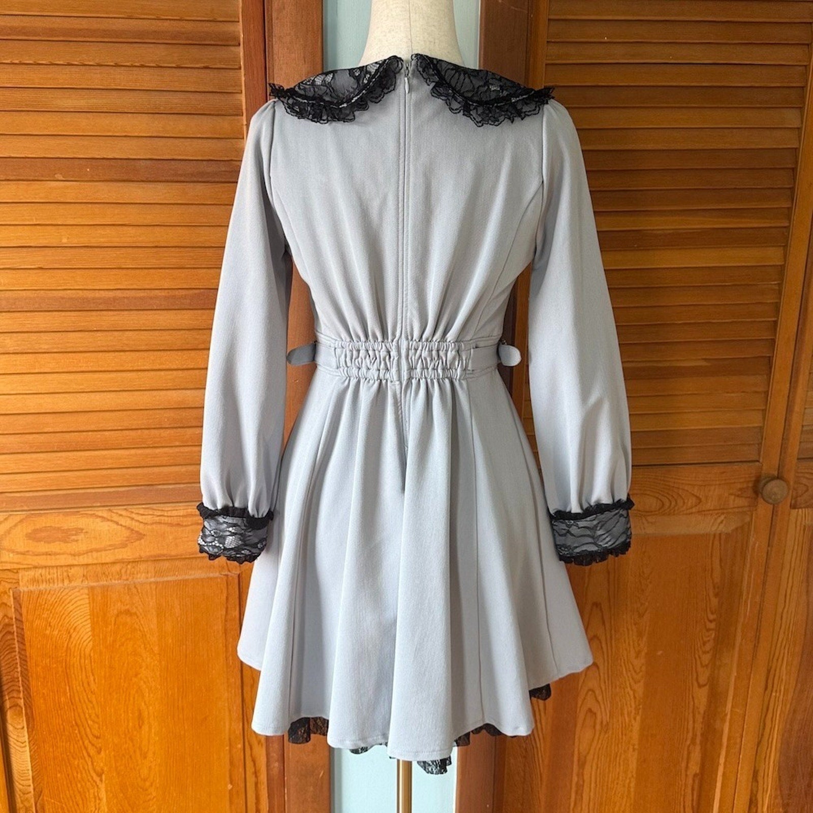 Liz Lisa J-fashion Harajuku Gyaru Jirai Kei Dollcore Gray Black Lace Dress S