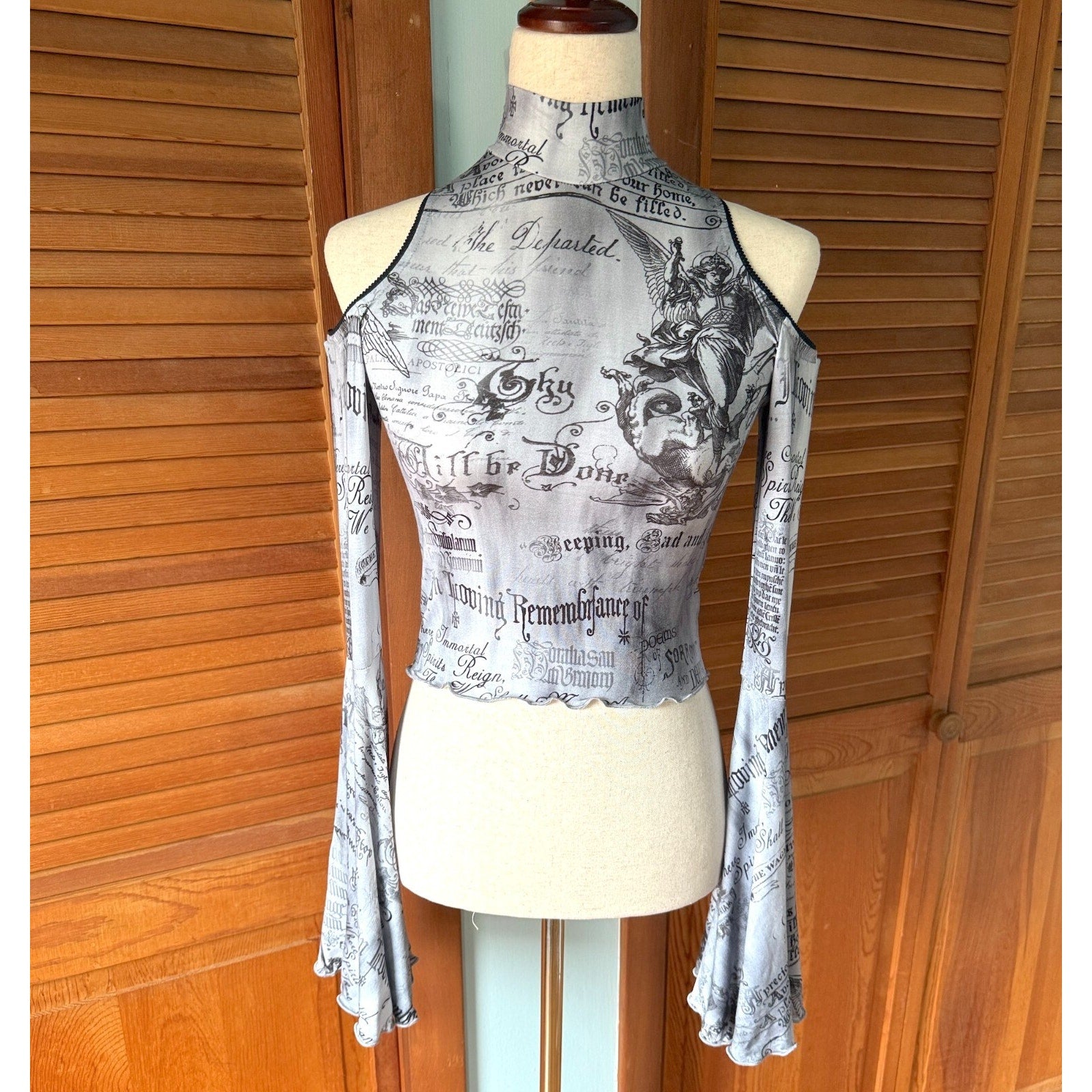 Dolls Kill In Loving Remembrance Gothic Victorian Punk Angel Cropped Top XS-M