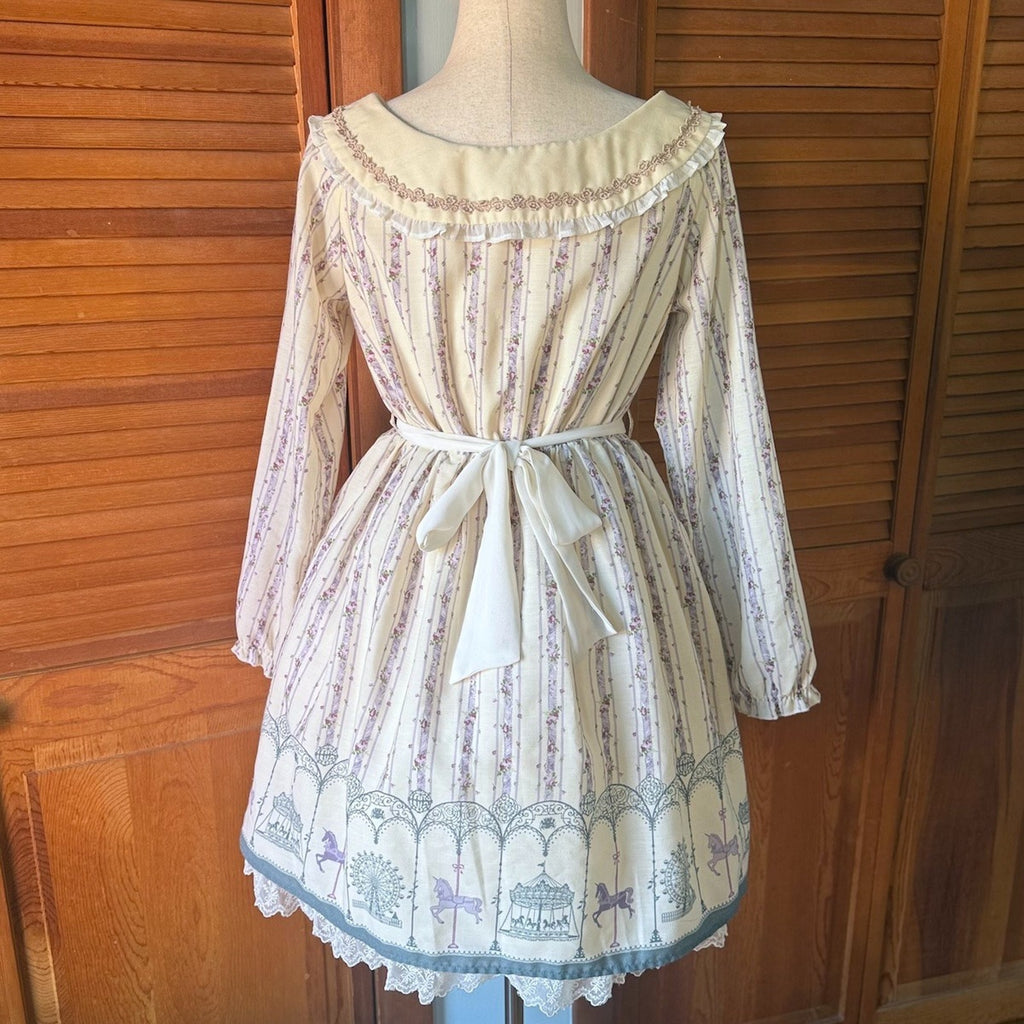 Axes Femme J-fashion Kawaii Victorian Dolly Himekaji Ivory Carousel Dress M