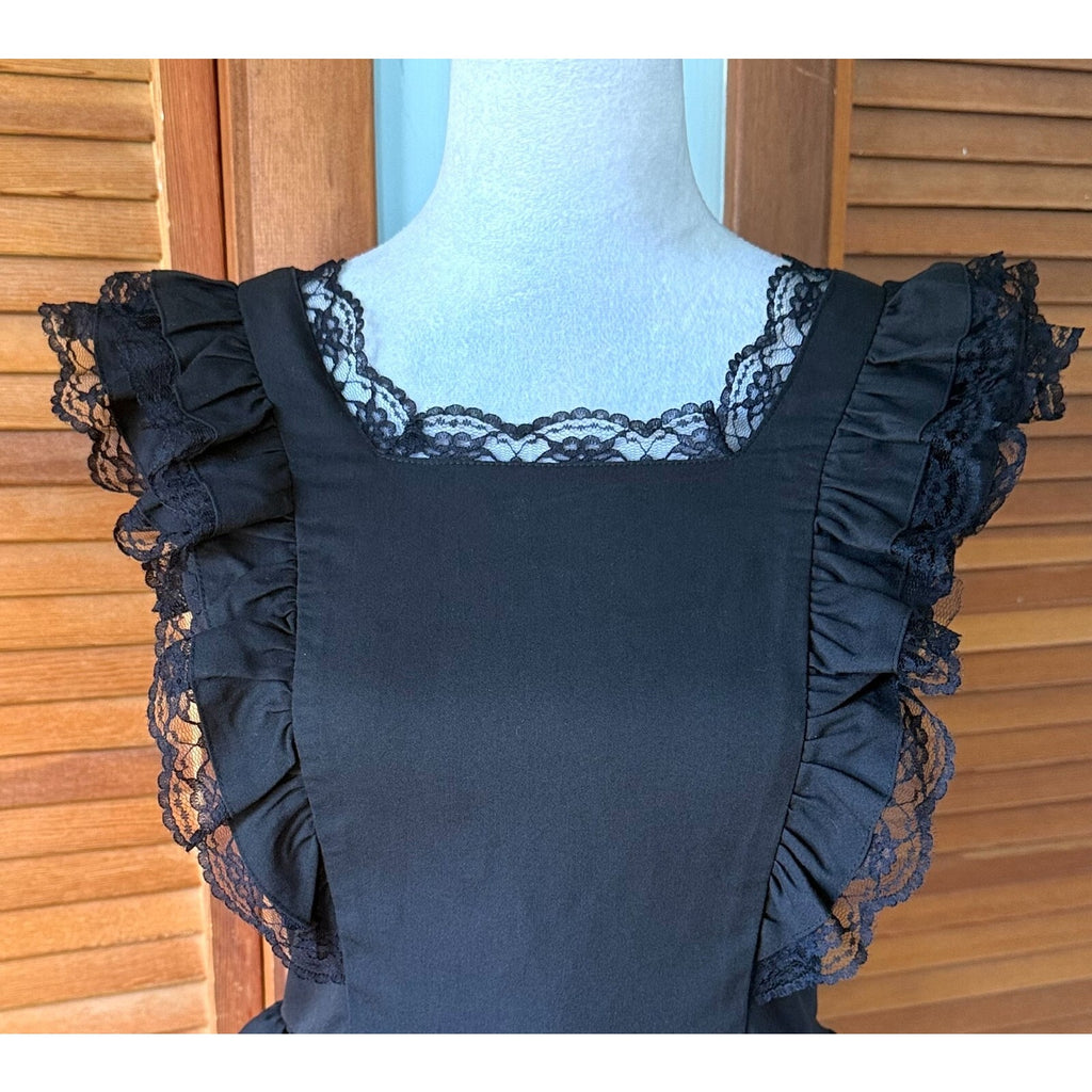 Evelyn Gothic Lolita Victorian EGL J-fashion Jirai Black Ruffle Peplum Top M