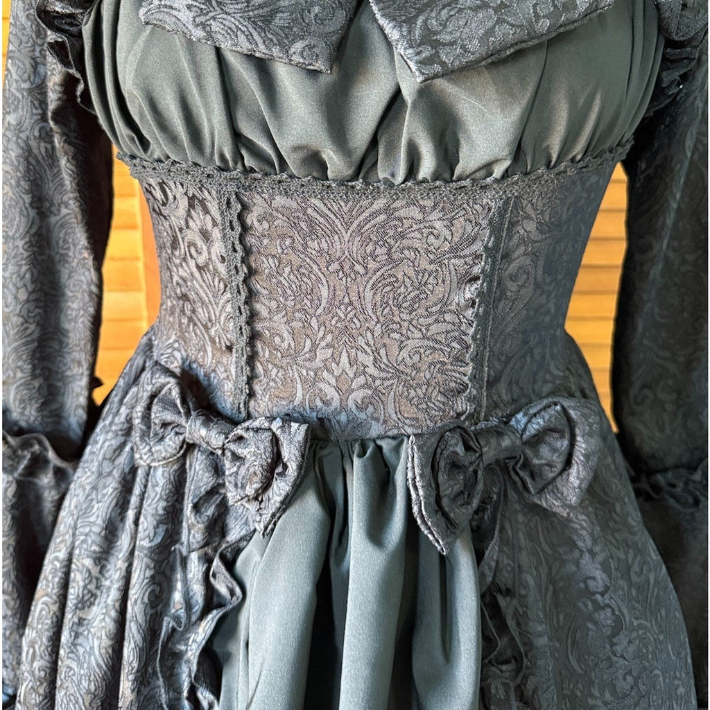Dark Marie Antoinette II Gothic Lolita Victorian Cosplay Vkei Gown w/ Bows S