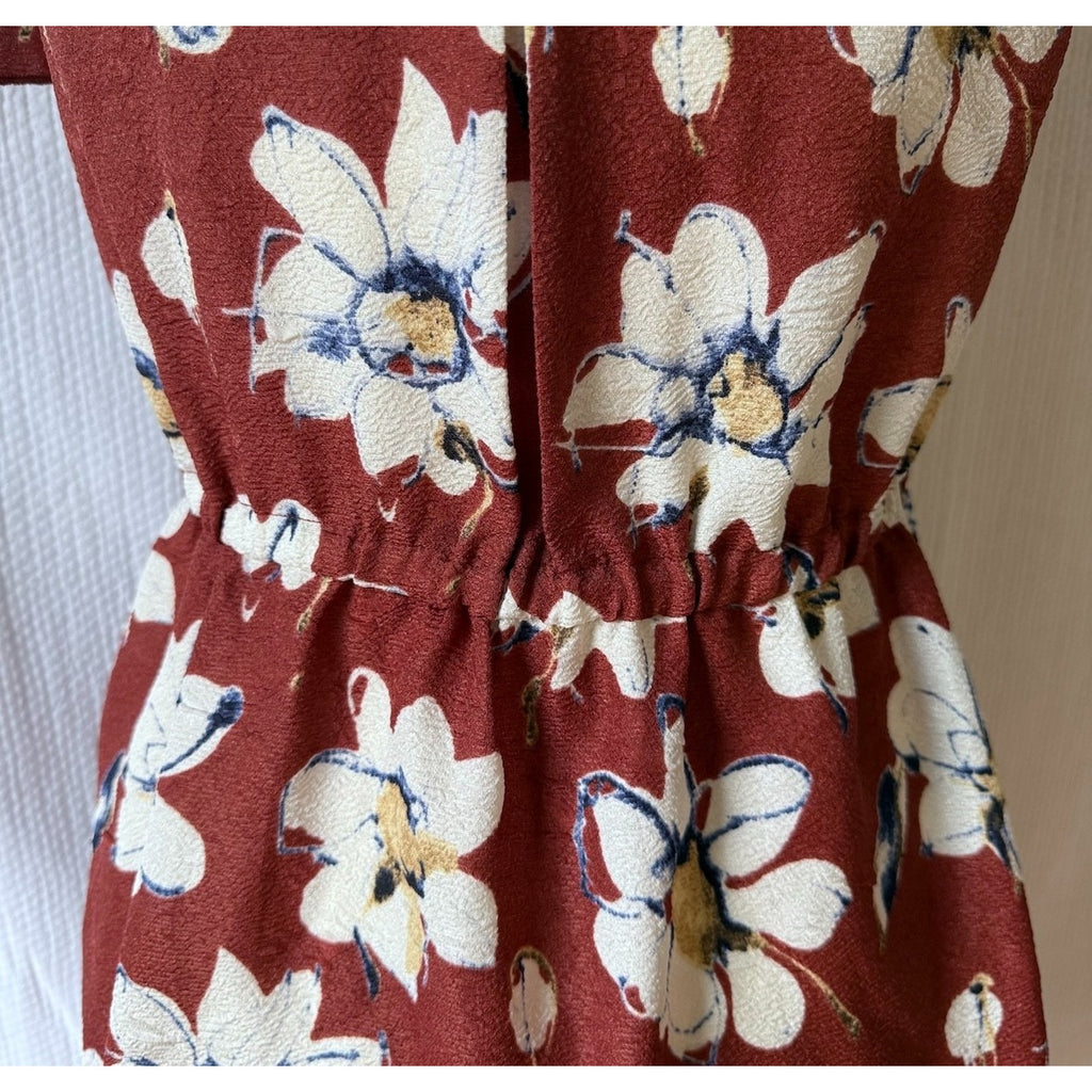 Axes Femme Lolita J-Fashion Jirai Gyaru Dollcore Burgundy Floral Dress M
