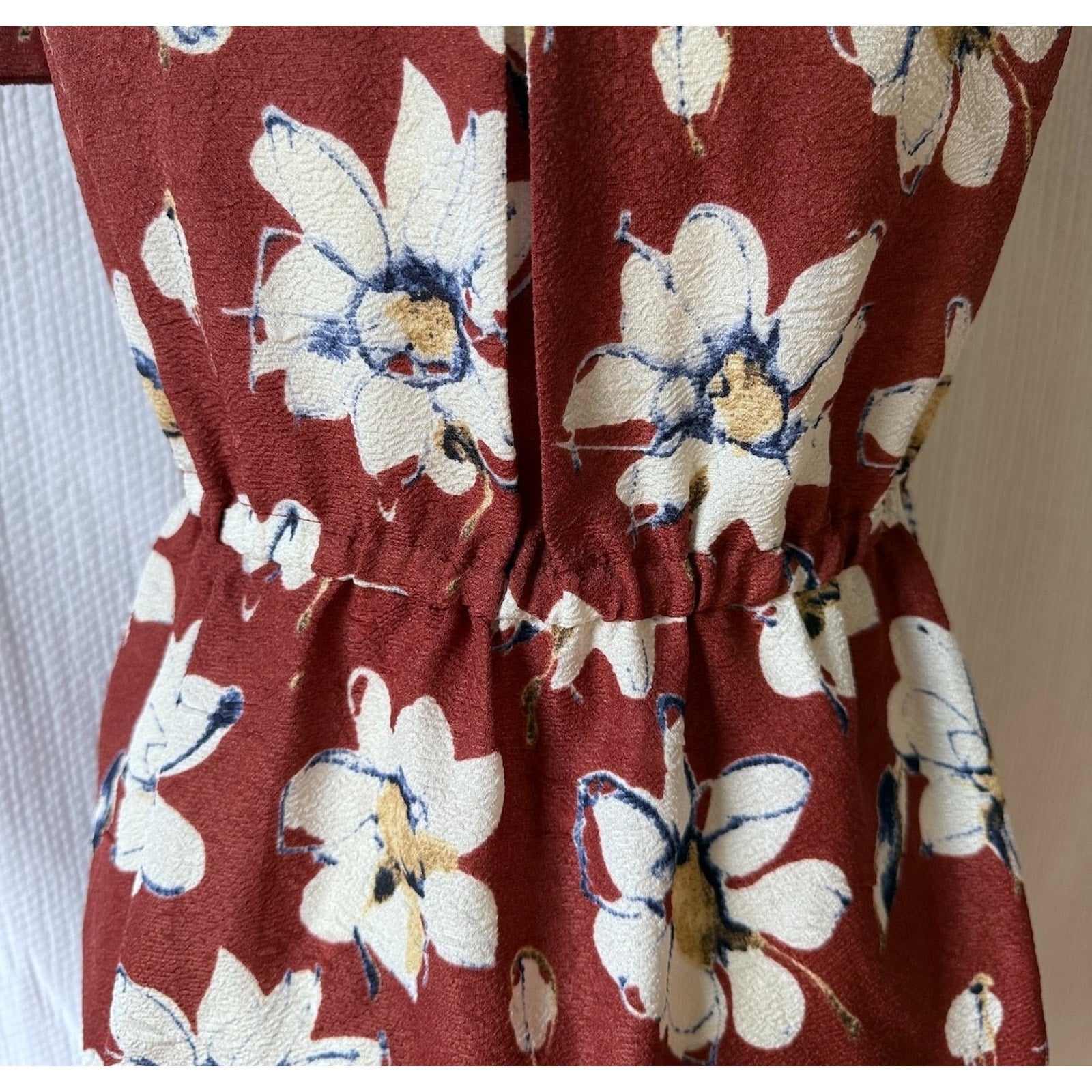 Axes Femme Lolita J-Fashion Jirai Gyaru Dollcore Burgundy Floral Dress M