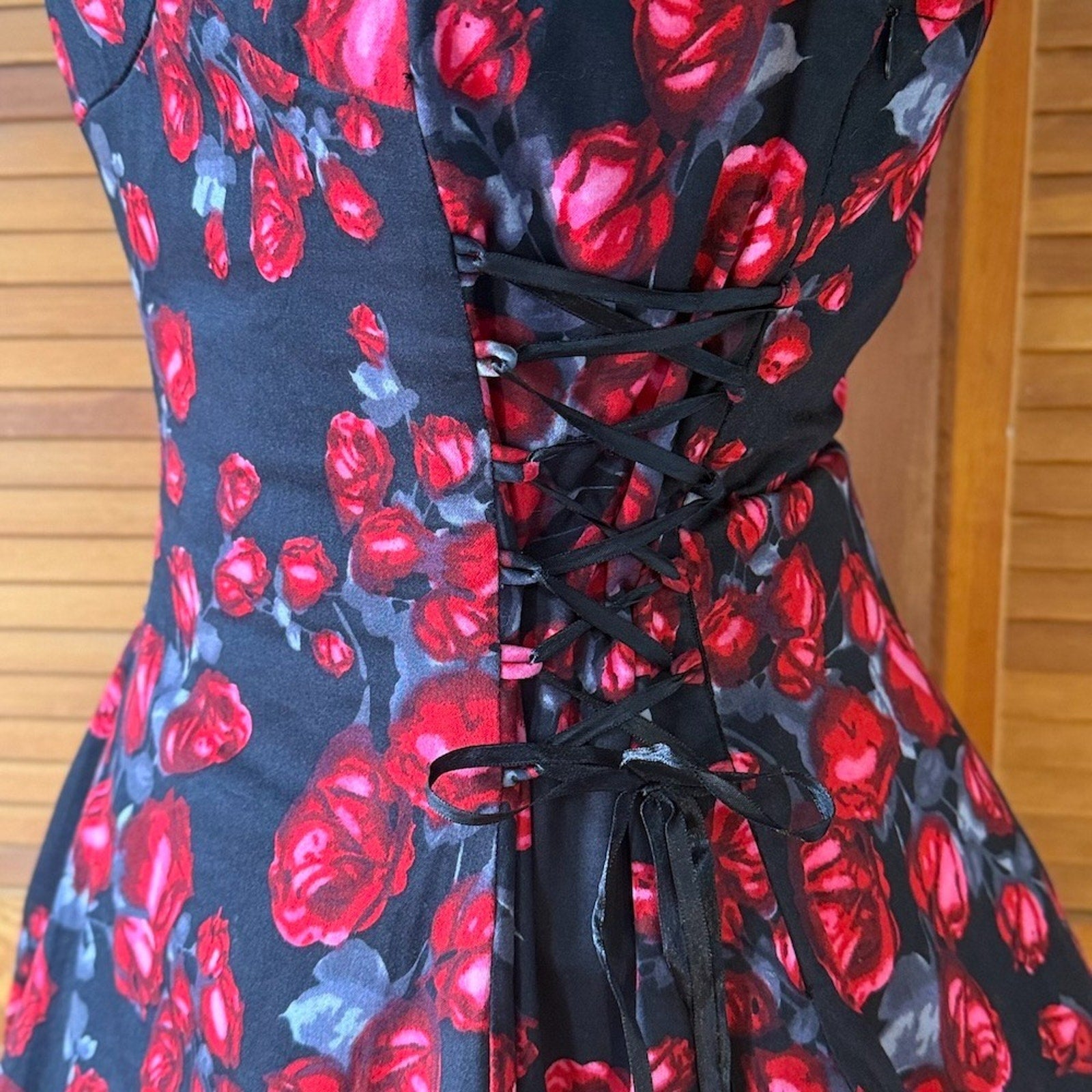 Goth Punk Rockabilly EGL Horror Blood Roses Tiered JSK Dress Petticoat M-L