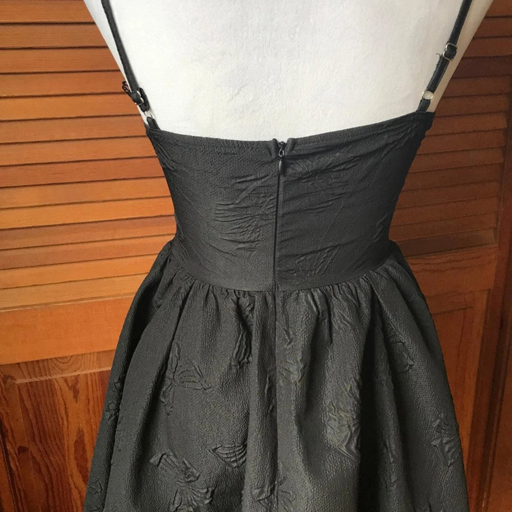 Gothic Lolita Victorian Black Textured Lace-up Panel Mini Dress S