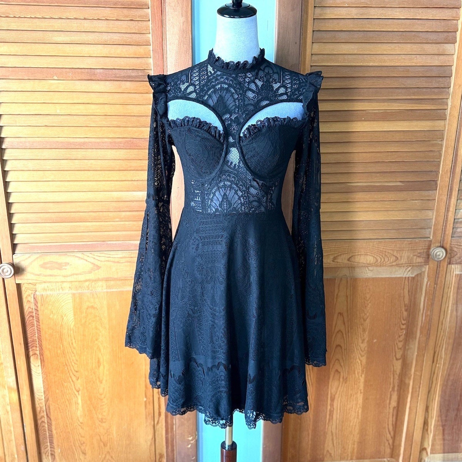 Killstar Rare Gothic Victorian Vampire Vkei Dark Fairycore Black Lace Dress S