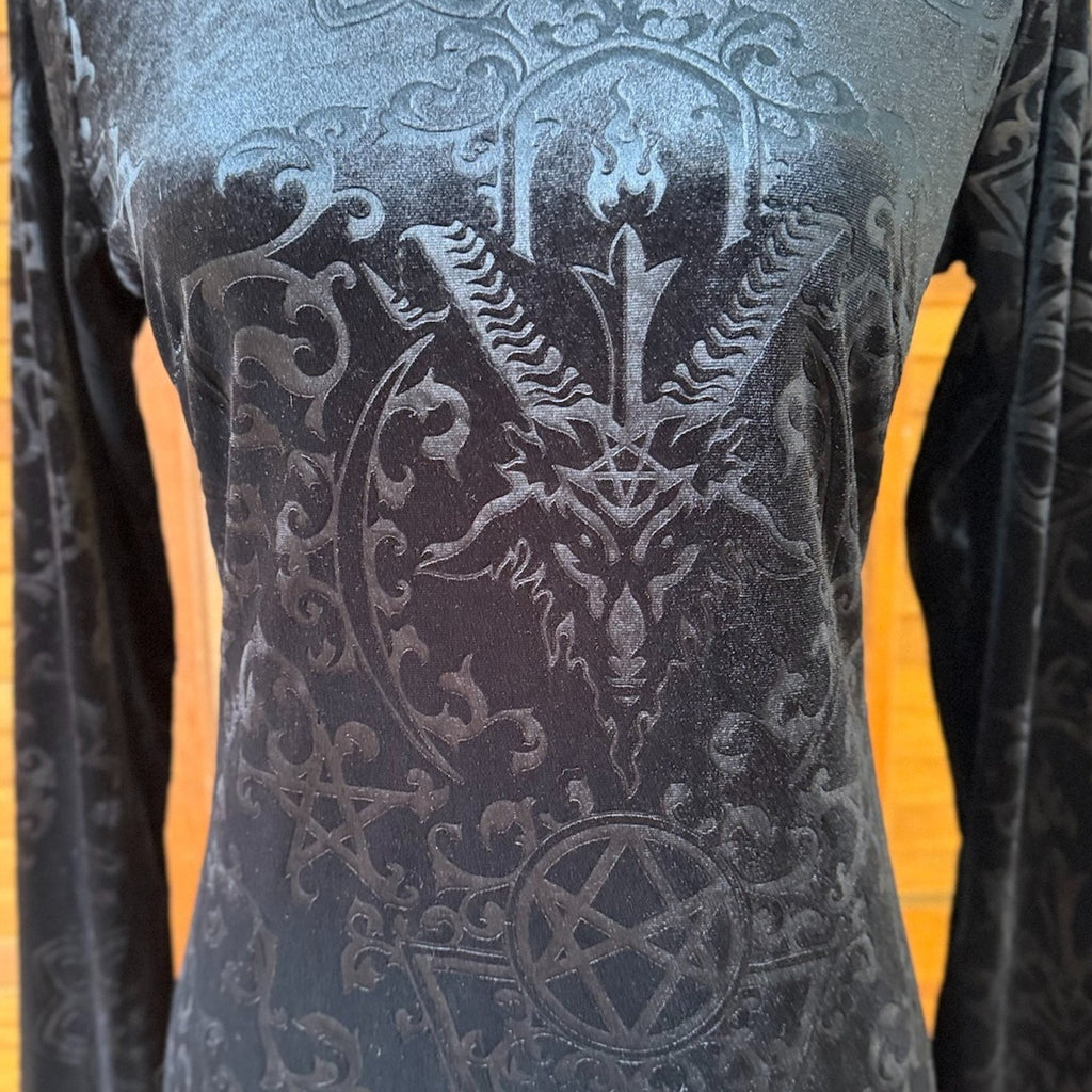 Killstar Gothic Witchcore Black Velvet Snake Charmer Blasphemia Dress XS