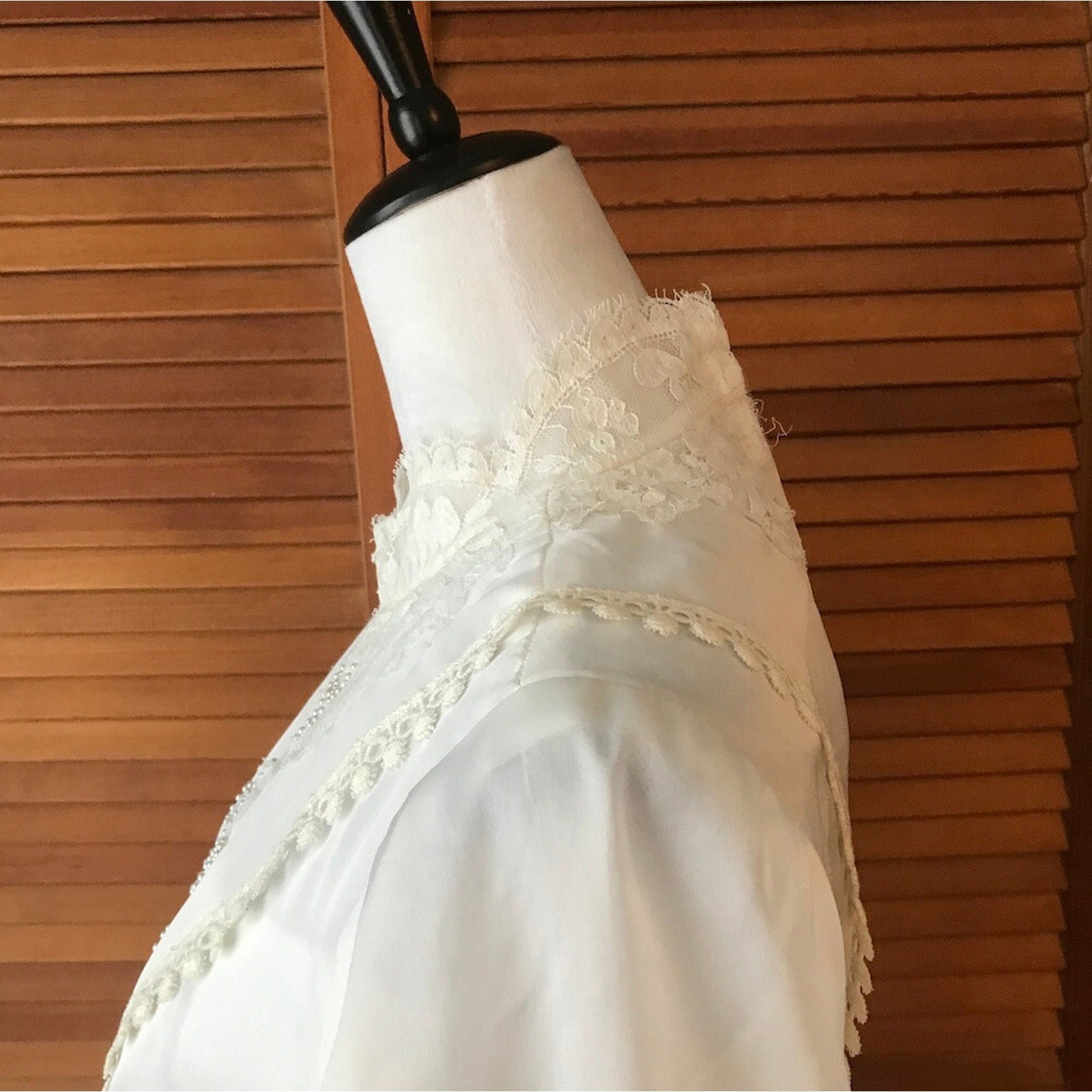 Gothic Victorian Frankenstein Bride Vintage White Gown Dress S