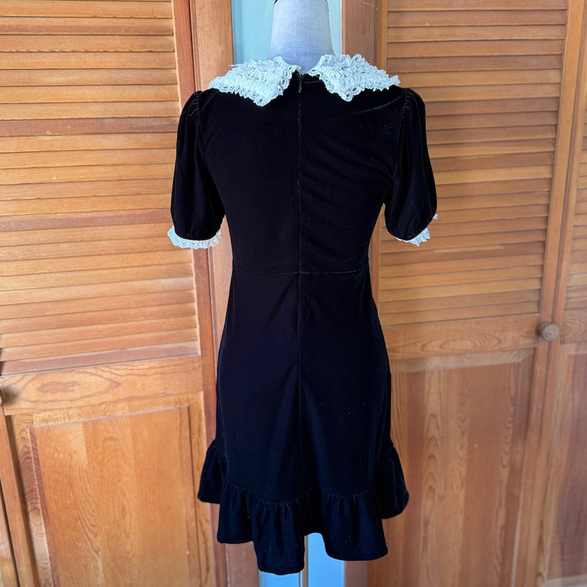 Killstar Gothic Lolita Punk Halloween Wednesday Addams Black Velvet Dress