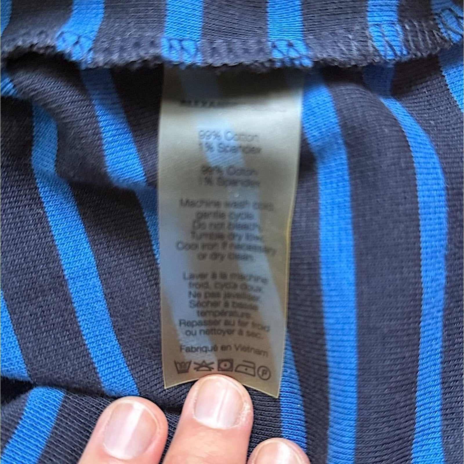 Alexander Wang T Punk Goth Emo Ballet Black Blue Striped Cotton Knit LS Top XS