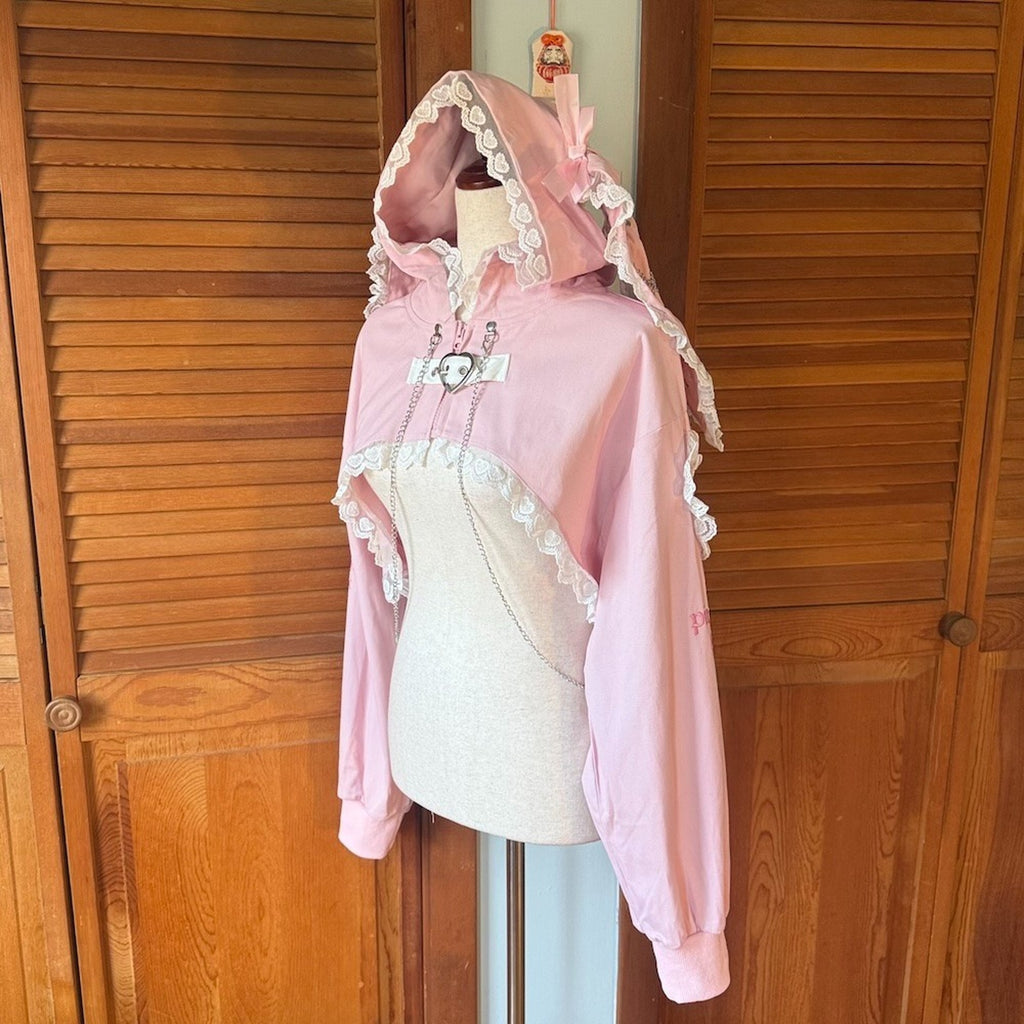 ACDC Rag J-Fashion Gyaru EGL Punk Bunny Heart Cross Bows PINK Hoodie Jacket