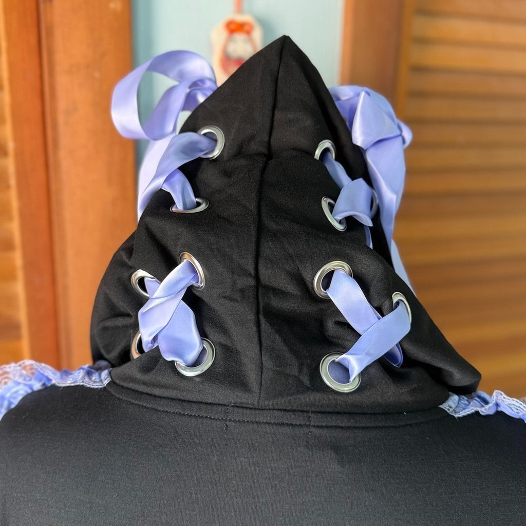 ACDC Rag Lolita EGL Goth Punk Emo Yami Kawaii Ground Mine Zip Ruffle Hoodie