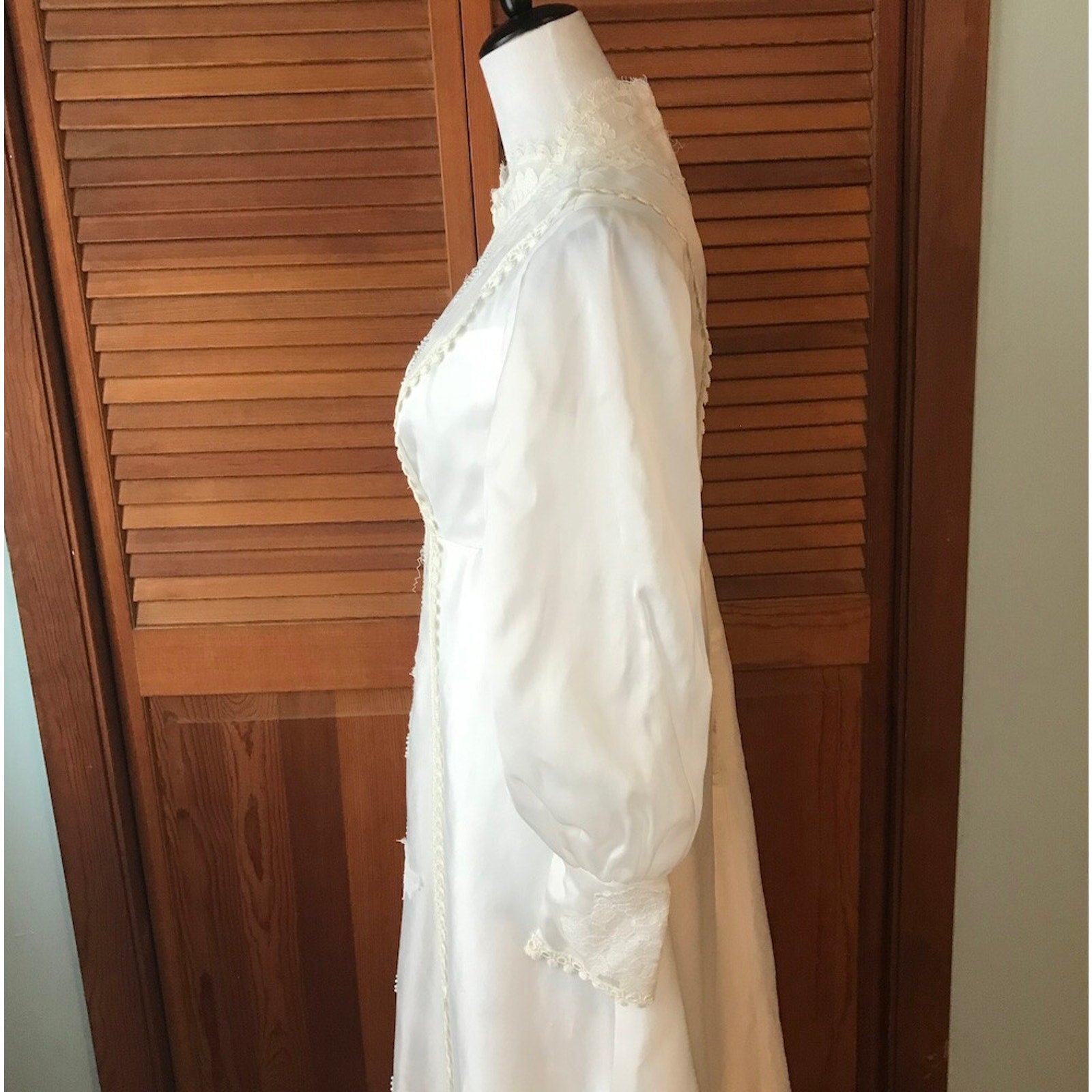 Gothic Victorian Frankenstein Bride Vintage White Gown Dress S
