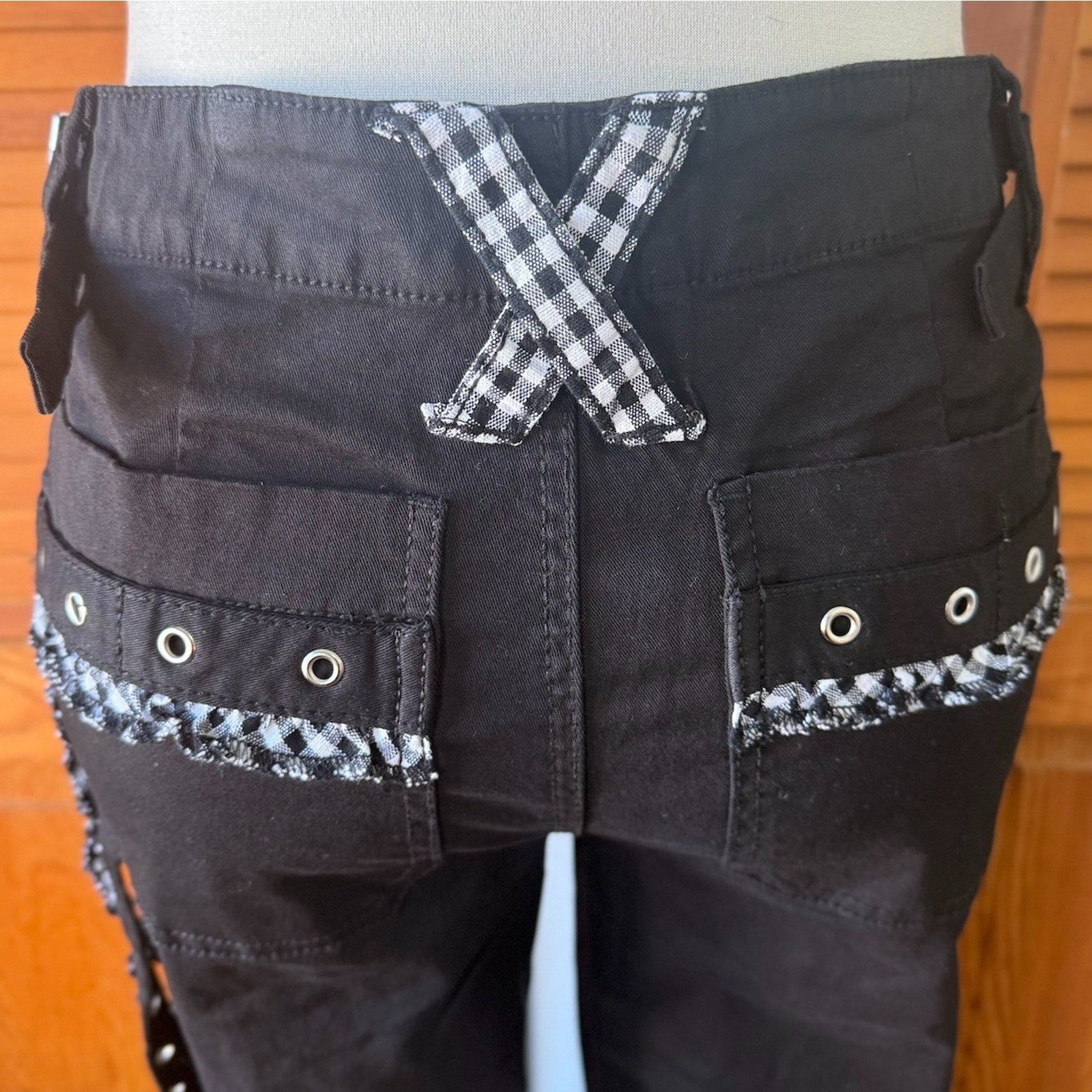 Tripp NYC Gothic Lolita EGL Punk Vkei Black White Lace Up Ruffle Pants