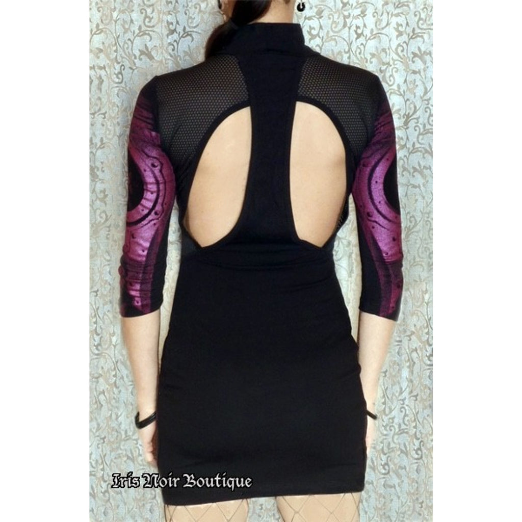 Vintage Lip Service Hyper Intelligence Cyber Goth Industrial Purple Dress