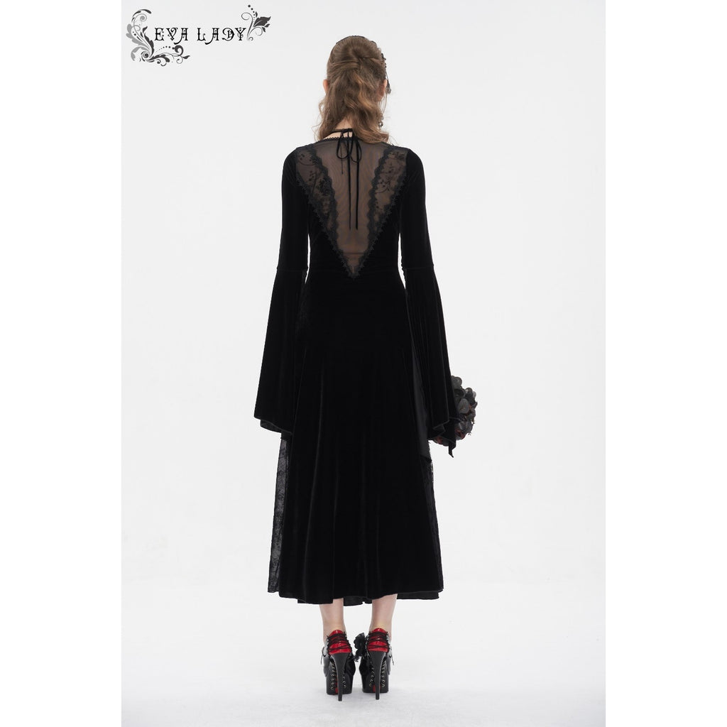 Devil Fashion Gothic Victorian Vampire "Velvet Maiden" Lace Long Gown Dress