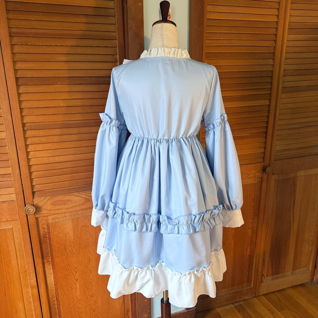 Dollcore EGL Lolita Blue White Bear Plushie Alice in Wonderland Costume + Petti