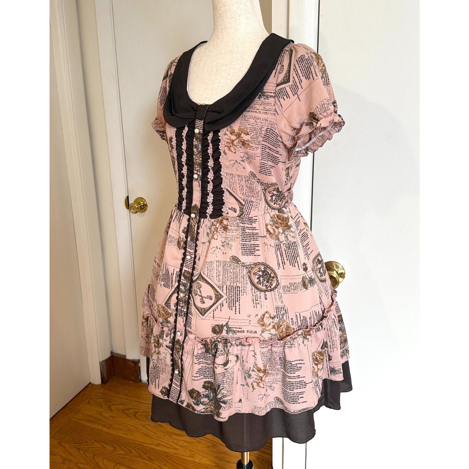 Axes Femme Victorian J-fashion Kawaii Jirai Himekaji French Poetry Pink Dress M