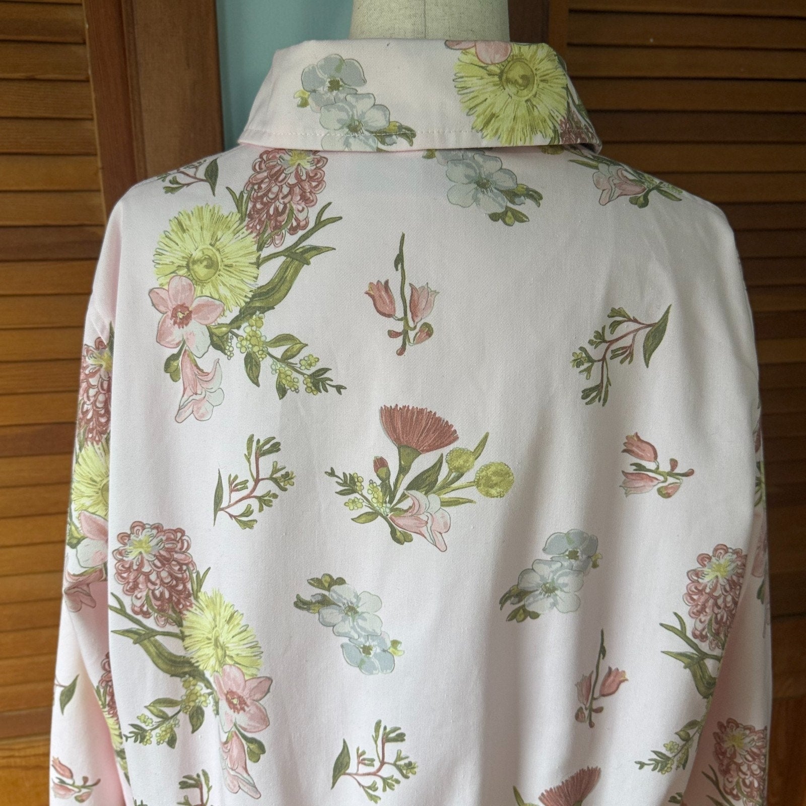 Whimsigoth Victorian Romatic Cottagecore Wild Flowers Pink Light Bomber Jacket L