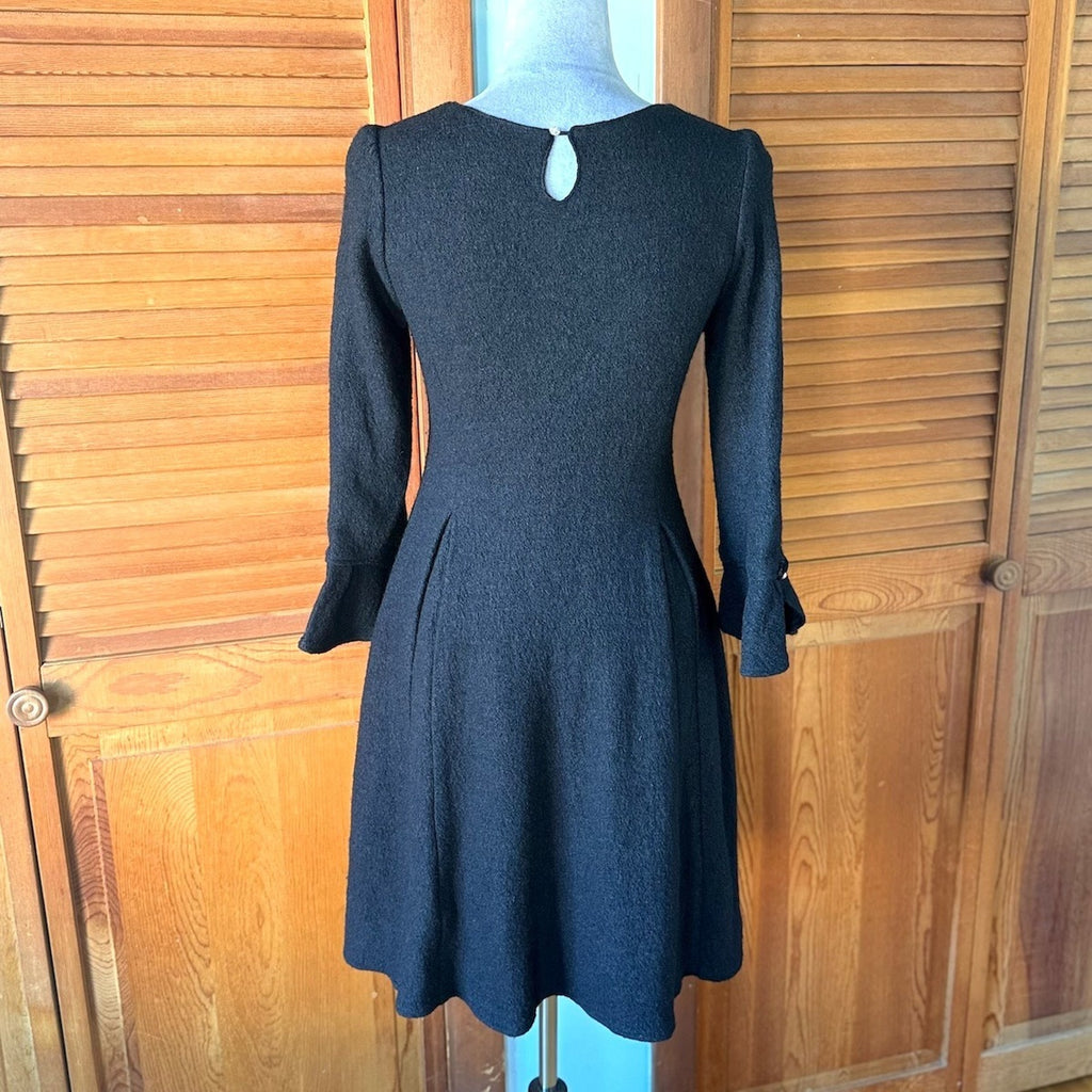 Lodispotto J-fashion Gyaru Jirai Black Wool Blend Beaded Bow Winter Dress M
