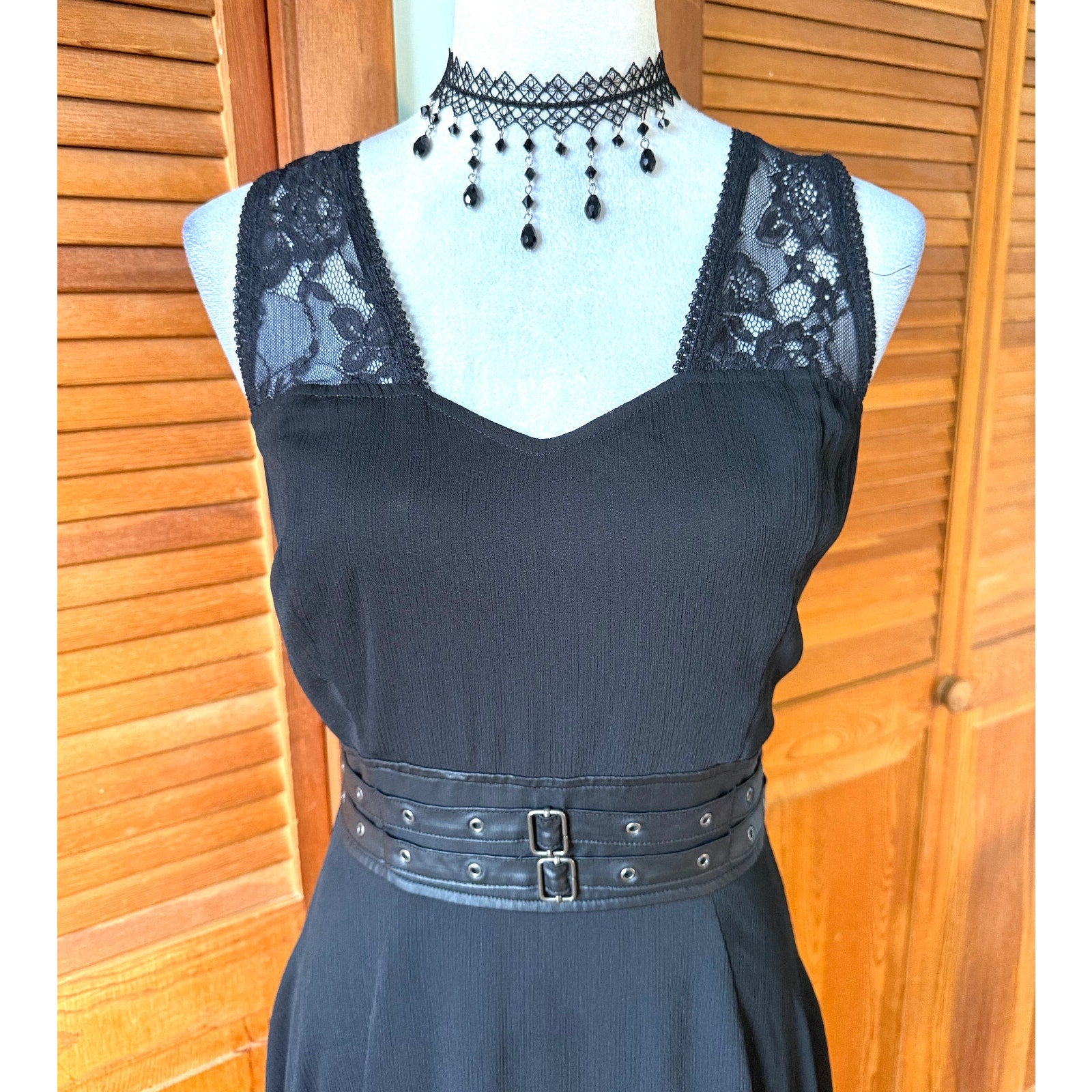 Royal Bones Gothic Victorian Dark Athena Rising Black High-Low Dress M-L