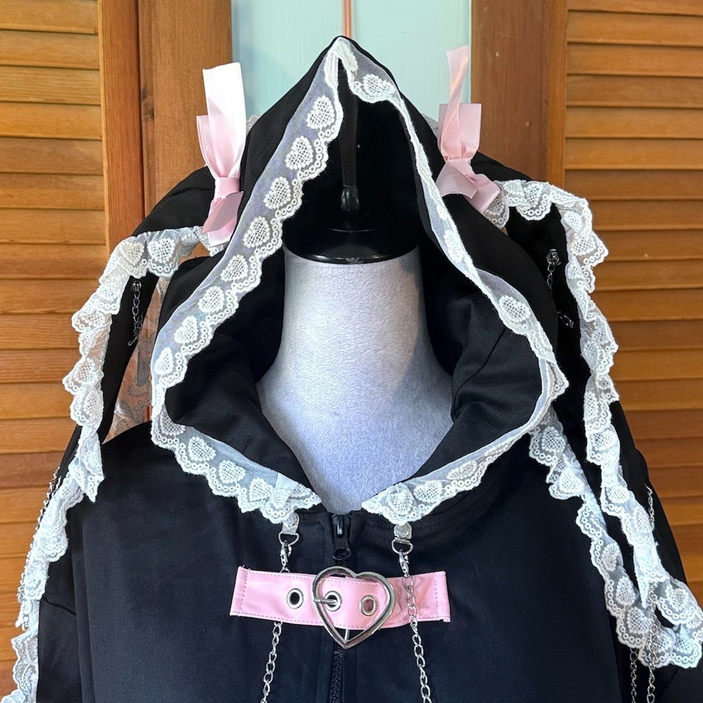 ACDC Rag J-Fashion Gyaru EGL Punk Bunny Heart Cross Bows Hoodie Jacket