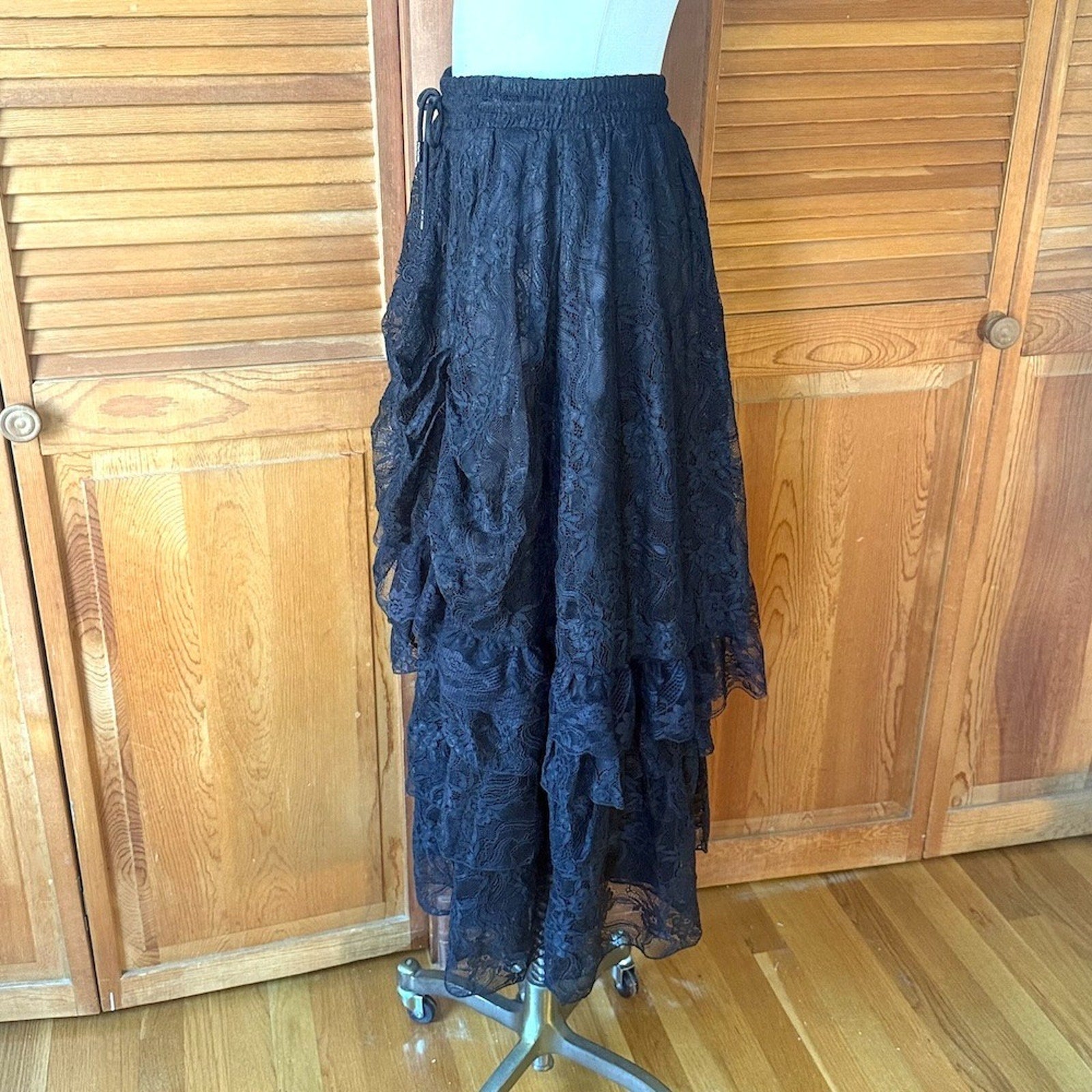 Dark in Love Gothic Victorian Vampire Vkei Black Lace & Ruffle Skirt XS-XL