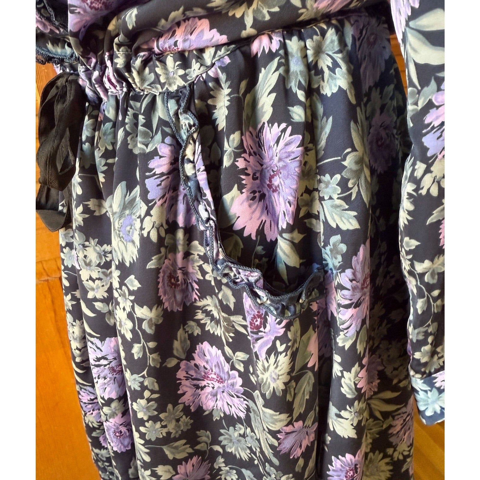 Axes Femme Kawaii Midnight Chrysanthemum Jirai Purple Black Dress M-L