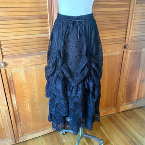 Dark in Love Gothic Victorian Vampire Vkei Black Lace & Ruffle Skirt XS-XL