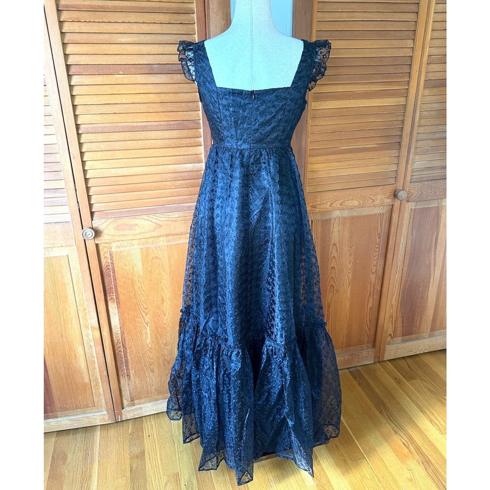 Dolls Kill Gothic Victorian Dark Fairycore Halloween Embroidered Eyelet Dress S