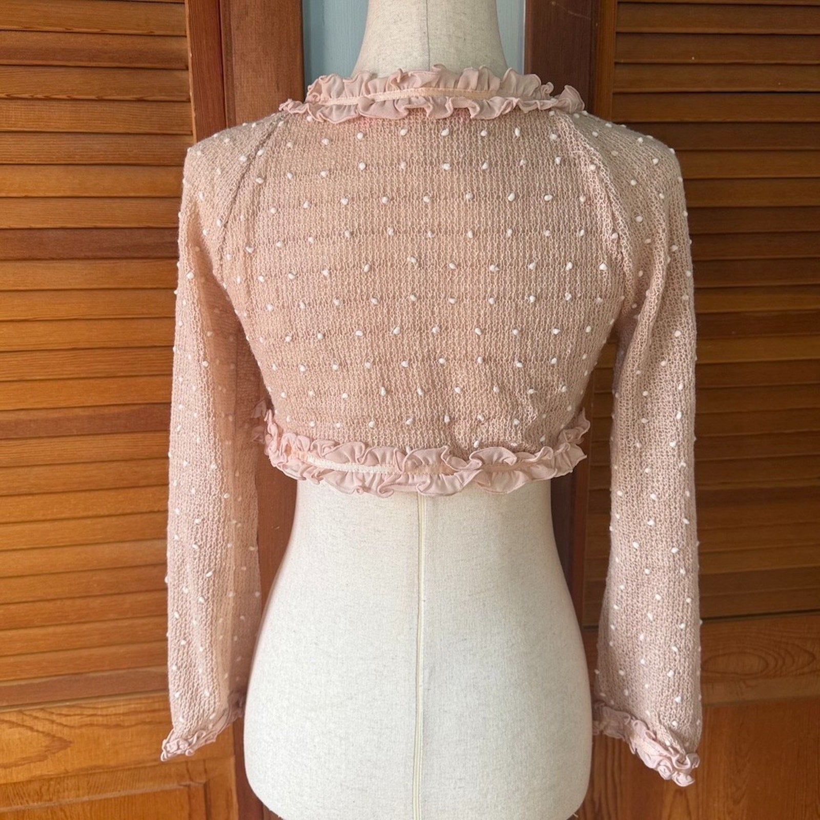 Bodyline J-fashion Lolita EGL Gyaru Himekaji Light Pink Ruffle Shrug Jacket S-M