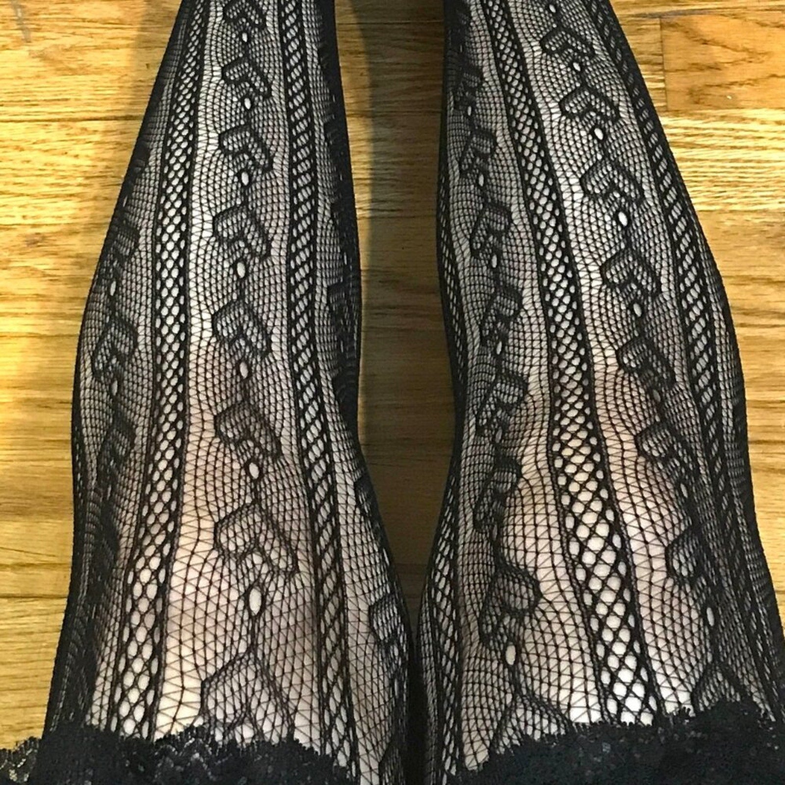 Gothic Victorian Dolly Dollcore Coquette Black Heart Lace Ruffle High Socks