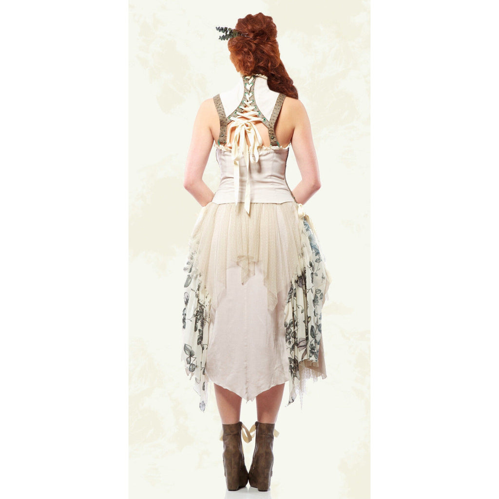 Lip Service Mecanique Menagerie Goth Steampunk Victorian Chiffon Gown Ivory XS