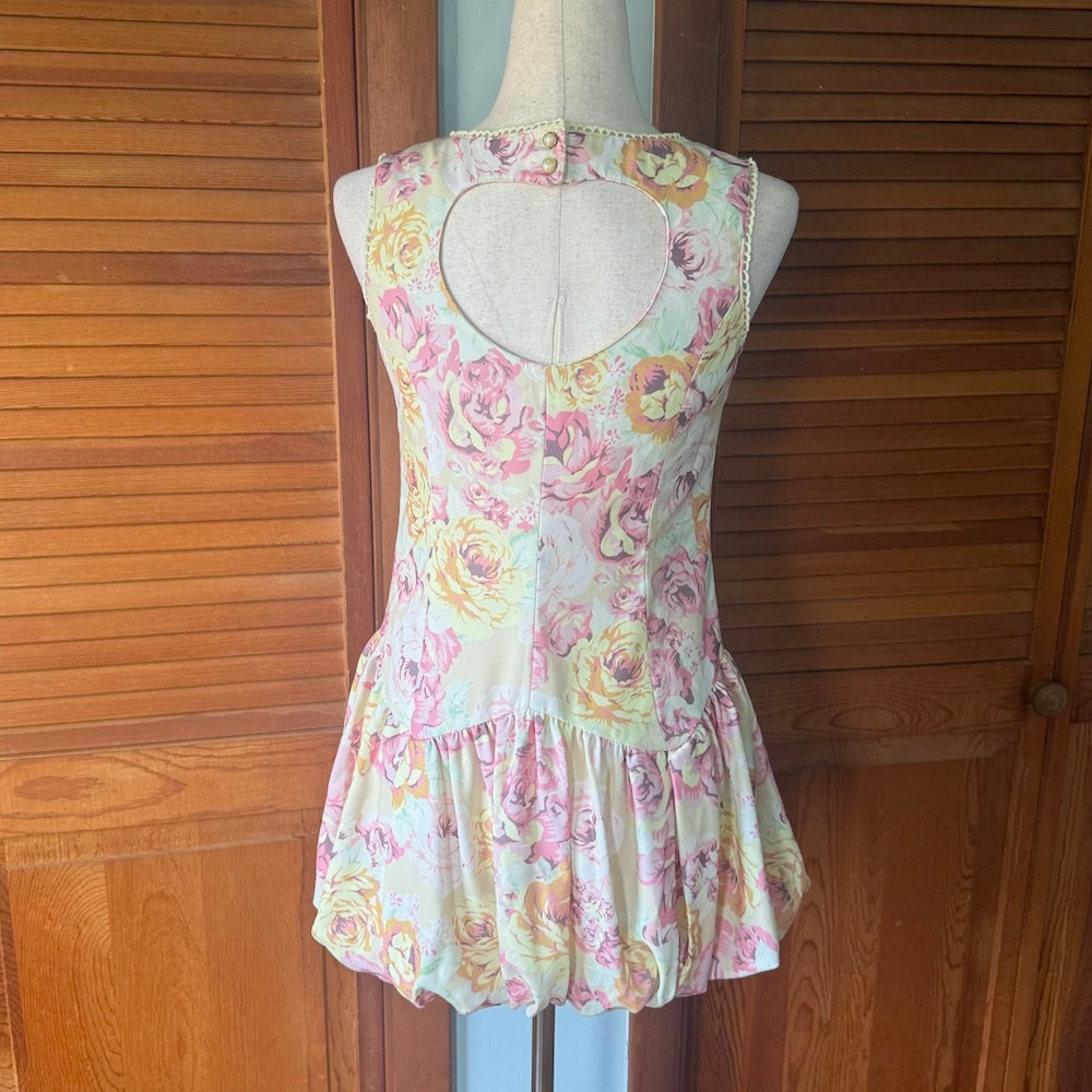 Liz Lisa J-fashion Jirai Kei Gyaru Harajuku Yellow Pink Rose Heart Dress XS