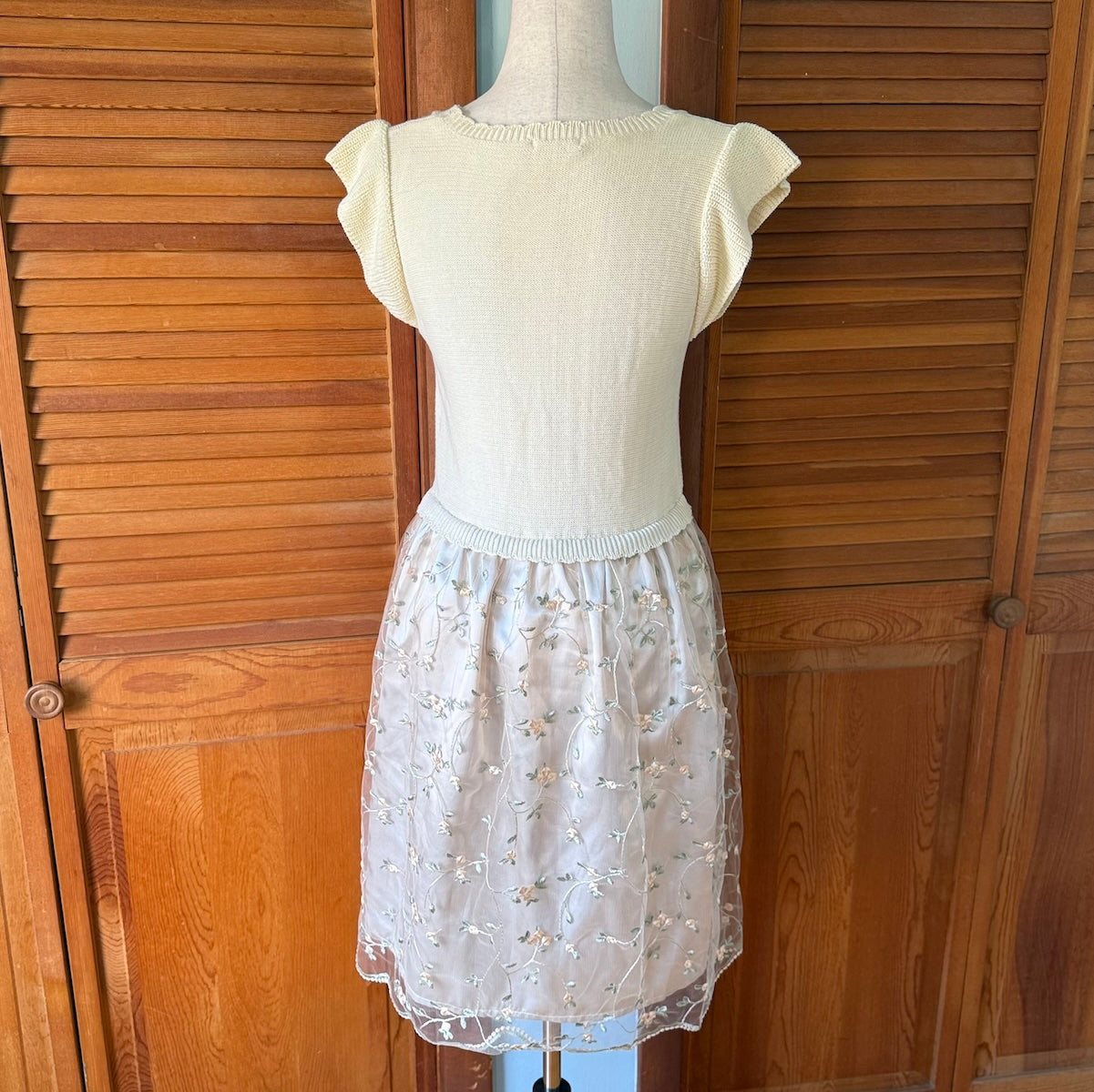 J-fashion Axes Femme Gyaru Fairycore Cottage Ivory Beige Dress M